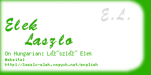 elek laszlo business card